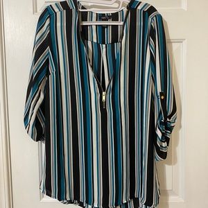 Stripped zipper shirt